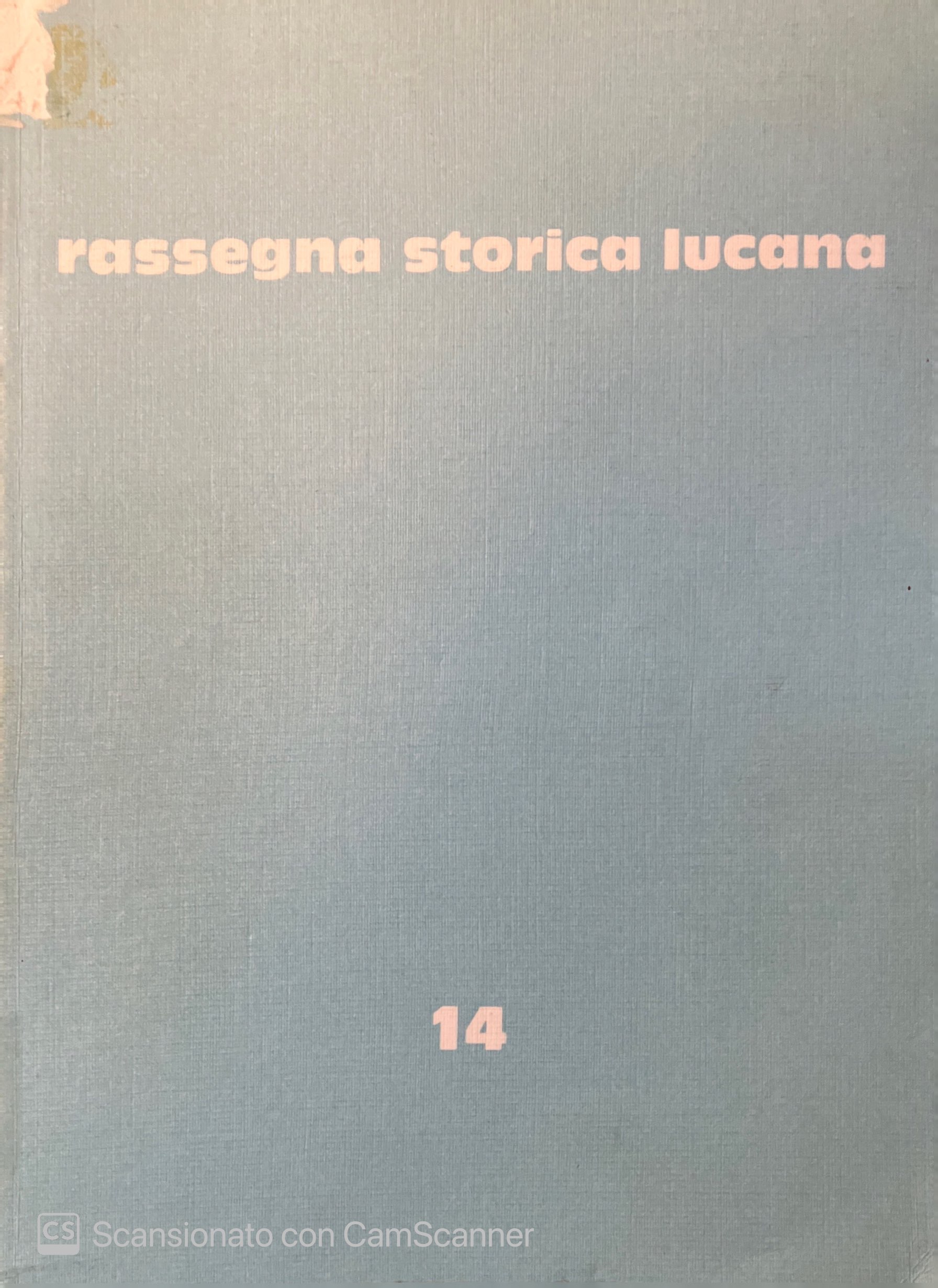 RASSEGNA STORICA LUCANA NUMERO 14 DICEMBRE 1994